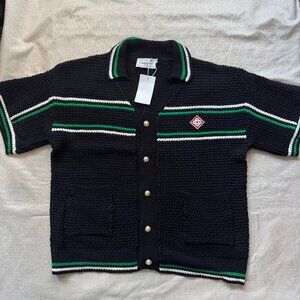 Casablanca Black crochet tennis shirt
